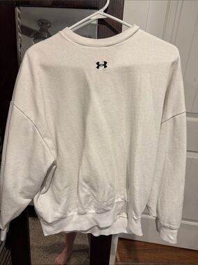 Under Armour White Sweatshirt with Black Logo